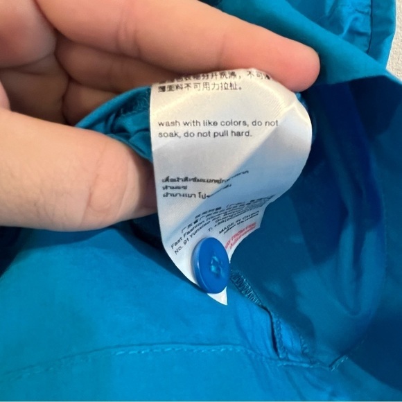 Urban Revivo blue structured shirt mini dress with cut out middle size 4 cotton - Picture 3 of 9